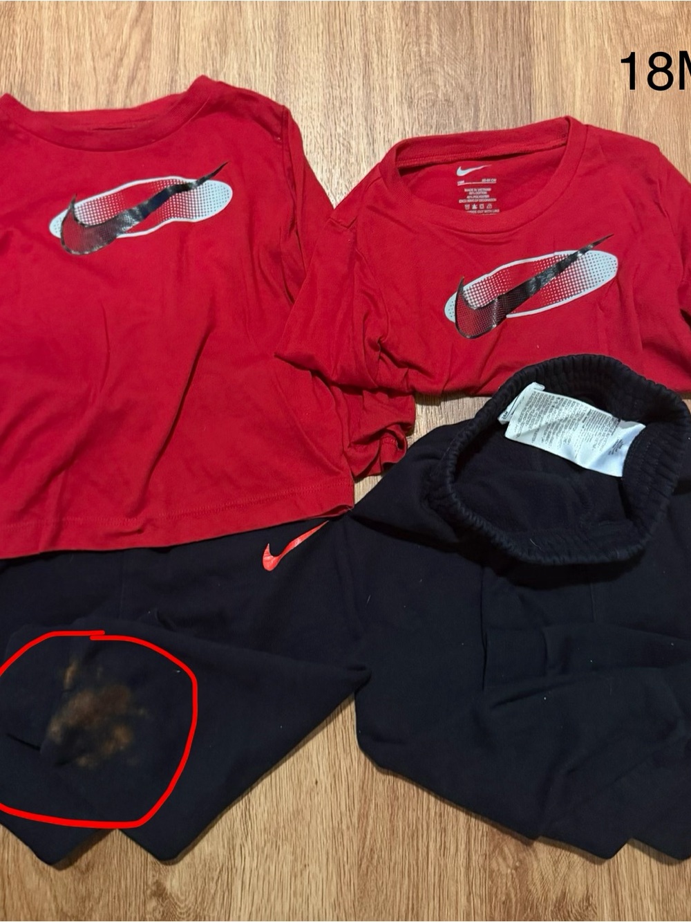 2 outfits Nike Kids Matching Set Red and Black